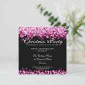 Elegant Christmas Party Pink Shimmering Lights Kaart (Staand voorkant)