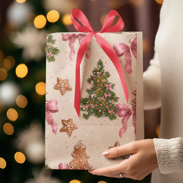 Elegant Christmas Pattern Gift Bag Medium Cadeauzakje