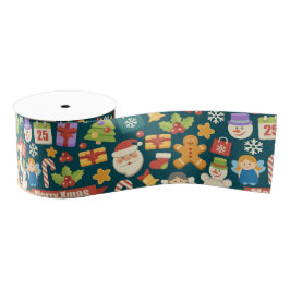 Elegant Christmas Pattern- Merry Christmas Design Grosgrain Lint