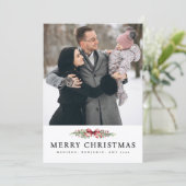 Elegant Christmas Photo Collage Simple Feestdagenkaart (Staand voorkant)