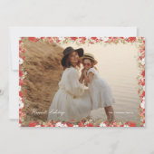 elegant christmas photo floral frame happiest feestdagenkaart (Voorkant)