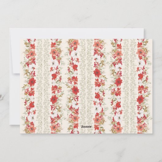 elegant christmas photo floral frame happiest feestdagenkaart (Achterkant)