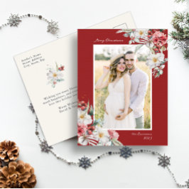 Elegant Christmas Photo Holiday Briefkaart