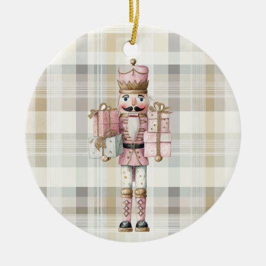 Elegant Christmas Pink Nutcracker Ornament (Voorkant)