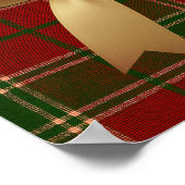 Elegant Christmas Plaid Collection with Gold Bow Poster (Hoek)