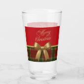 Elegant Christmas Plaid Glass Cup Glas (Achterkant)