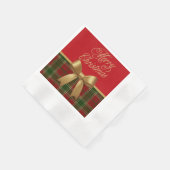 Elegant Christmas Plaid Napkin with Gold Bow Servet (Hoek)