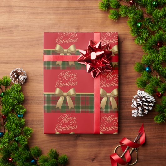 Elegant Christmas Plaid Wrapping Paper Cadeaupapier (Feestdagen Geschenken)