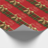 Elegant Christmas Plaid Wrapping Paper Cadeaupapier (Hoek)