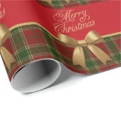 Elegant Christmas Plaid Wrapping Paper Cadeaupapier (Rol Hoek)