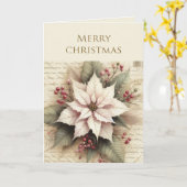 Elegant Christmas Poinsettia Flower Holiday Kaart (Gele Bloem)
