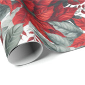 Elegant Christmas Pointsettias Cadeaupapier (Rol Hoek)