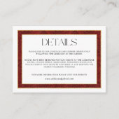 Elegant Christmas Red Damask Border Informatiekaartje (Voorkant)