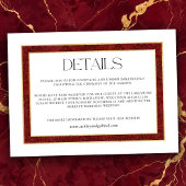 Elegant Christmas Red Damask Border Informatiekaartje
