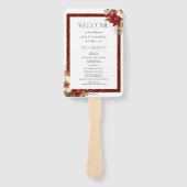 Elegant Christmas Red Damask Floral Handwaaier (Voorkant)