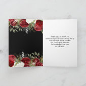 Elegant Christmas Red Flowers Birthday Party Bedankkaart (Binnen)