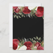 Elegant Christmas Red Flowers Birthday Party Kaart (Achterkant)