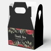 Elegant Christmas Red Flowers Sweet Sixteen Bedankdoosjes (Geopend)