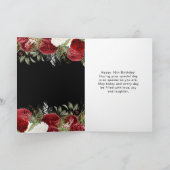 Elegant Christmas Red Flowers Sweet Sixteen Kaart (Binnen)