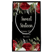 Elegant Christmas Red Flowers Sweet Sixteen Klein Cadeauzakje (Voorkant)