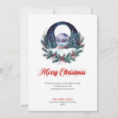 Elegant Christmas Scene Minimalist Greeting Card Feestdagenkaart (Voorkant)