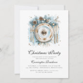 Elegant Christmas Script Dinner/Party Invitation Kaart (Voorkant)