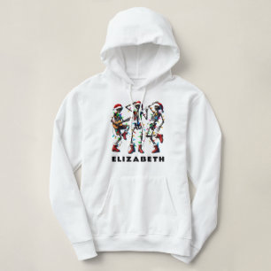 Elegant Christmas Skeleton: Guitar Jam & Dance! Hoodie
