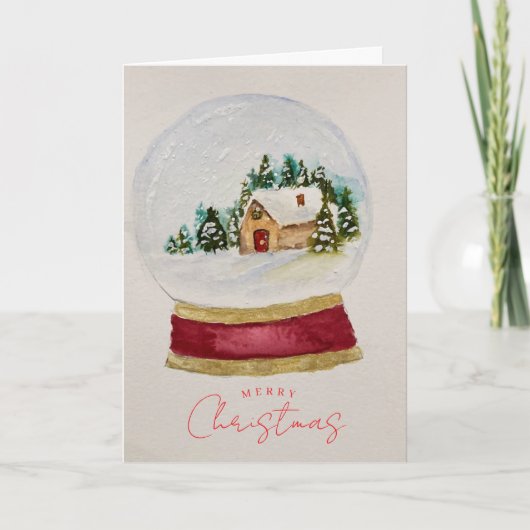 Elegant Christmas Snow Globe Greeting Card Kaart (Voorkant)