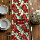 Elegant Christmas Table Runner Red Green Accent Medium Tafelloper