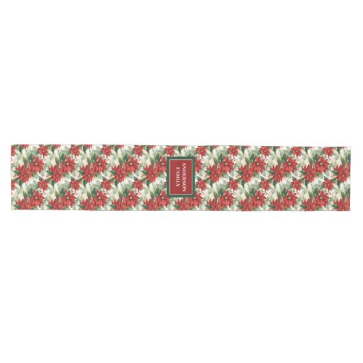 Elegant Christmas Table Runner Red Green Accent Medium Tafelloper (Horizontaal)