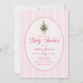 Elegant Christmas Tree Baby Shower Invitation Kaart (Voorkant)