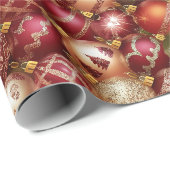 Elegant Christmas Tree Baubles Decorations Holiday Cadeaupapier (Rol Hoek)