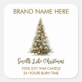 Elegant Christmas Tree Candle Labels (Voorkant)