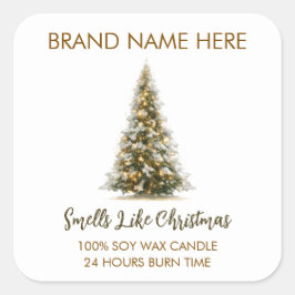 Elegant Christmas Tree Candle Labels