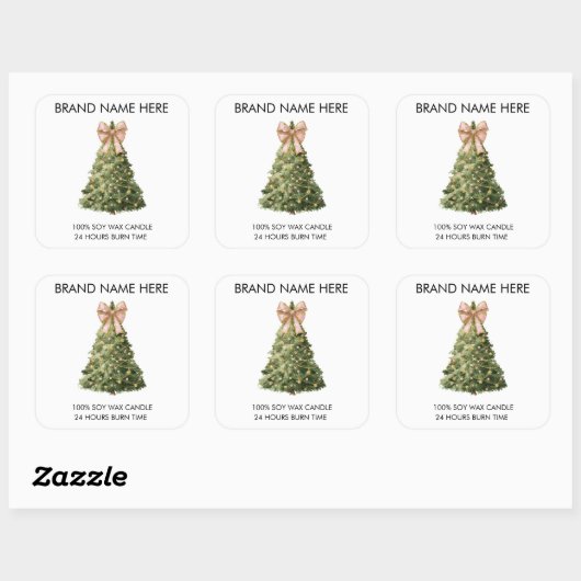 Elegant Christmas Tree | Candle Labels (Vel)