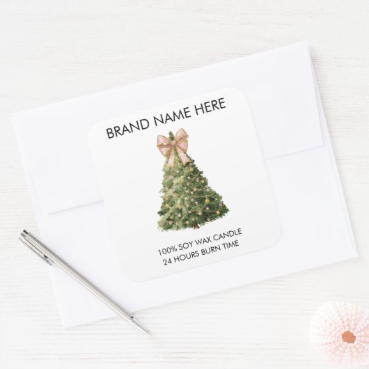 Elegant Christmas Tree | Candle Labels (Envelop)
