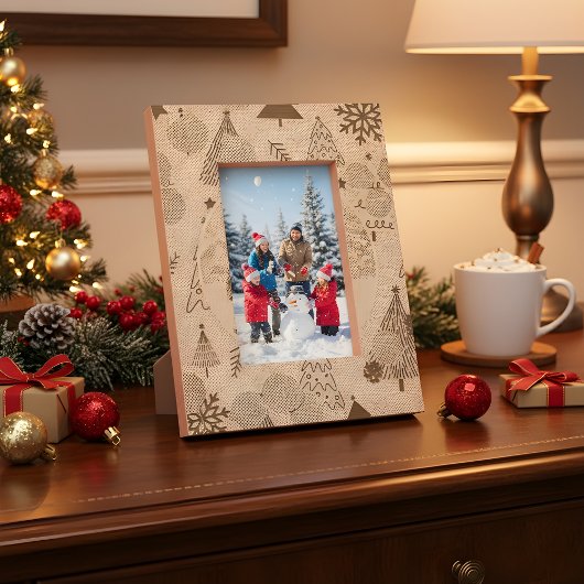 "Elegant Christmas Tree – Festive Holiday Desk Pho Gegraveerde Lijstjes