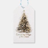 Elegant Christmas Tree Gift Label Cadeaulabel (Voorkant)