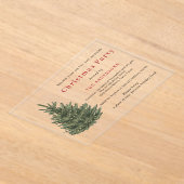 Elegant Christmas tree gold Christmas party Acryl Uitnodigingen (Laagn)