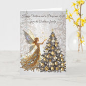 Elegant Christmas Tree Greeting Card – Family Kaart (Gele Bloem)