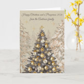 Elegant Christmas Tree Greeting Card – Family  Kaart (Gele Bloem)