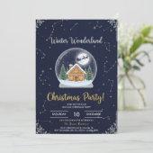 Elegant Christmas Tree Holiday Party Invitation Kaart (Staand voorkant)