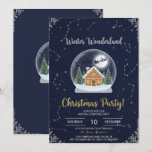 Elegant Christmas Tree Holiday Party Invitation Kaart (Voorkant / Achterkant)