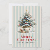 Elegant Christmas Tree in Porcelain Pot Feestdagenkaart (Voorkant)