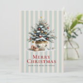 Elegant Christmas Tree in Porcelain Pot Feestdagenkaart (Staand voorkant)