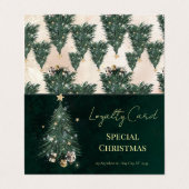 Elegant Christmas Tree Loyalty Card! Visitekaartje (Buitenkant ongevouwen)