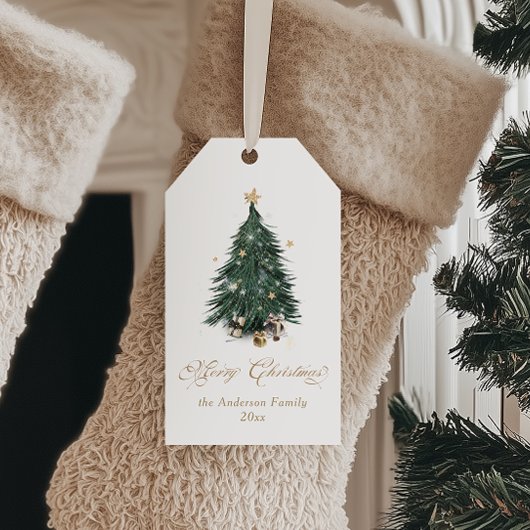 Elegant Christmas Tree Merry Christmas Cadeaulabel