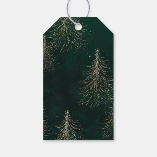 Elegant Christmas Tree Merry Christmas Cadeaulabel (Achterkant)