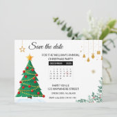 Elegant Christmas Tree Mini Calendar Save The Date (Staand voorkant)