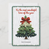 Elegant Christmas tree non photo green blue Feestdagenkaart (Voorkant)